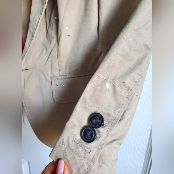 Dsquared2 Womens Cotton Beige Paint Splatter Long Sleeve Jacket Blazer Size 40 - Picture 8 of 15